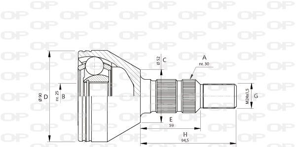 OPEN PARTS Шарнирный комплект, приводной вал CVJ5701.10